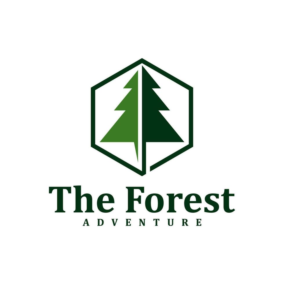 forêt logo conception modèle. Créatif pin logo vecteur illustration.