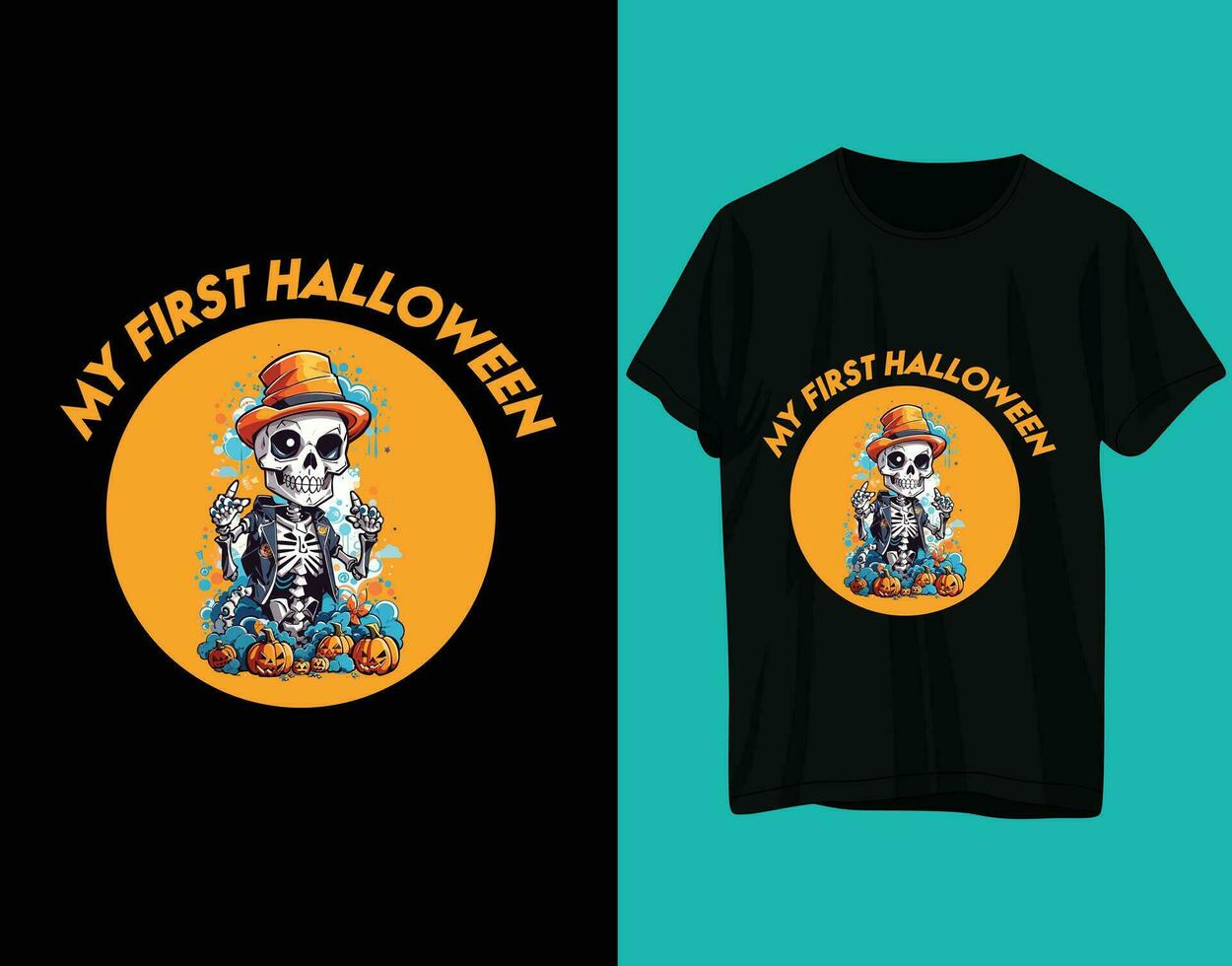 mon premierHalloween Halloween T-shirt conception vecteur