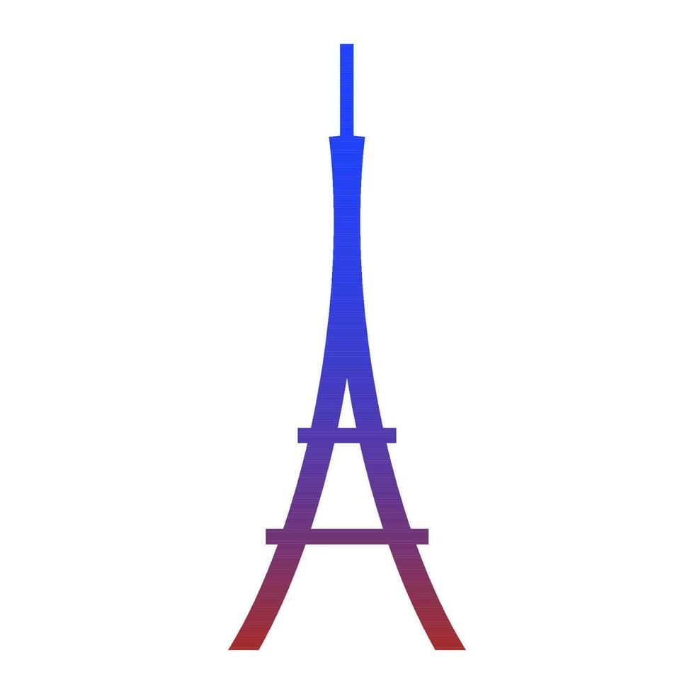 plat Eiffel la tour sur une blanc isolé Contexte vecteur