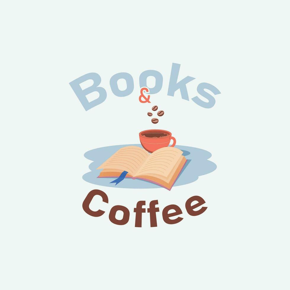 livres et café vecteur t chemise conception illustration