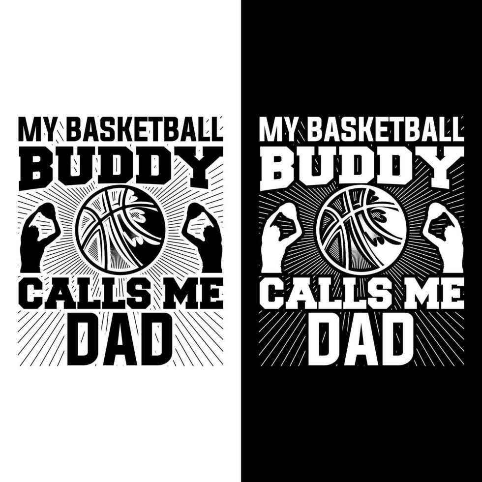 mon basketball copain appels moi papa T-shirt vecteur