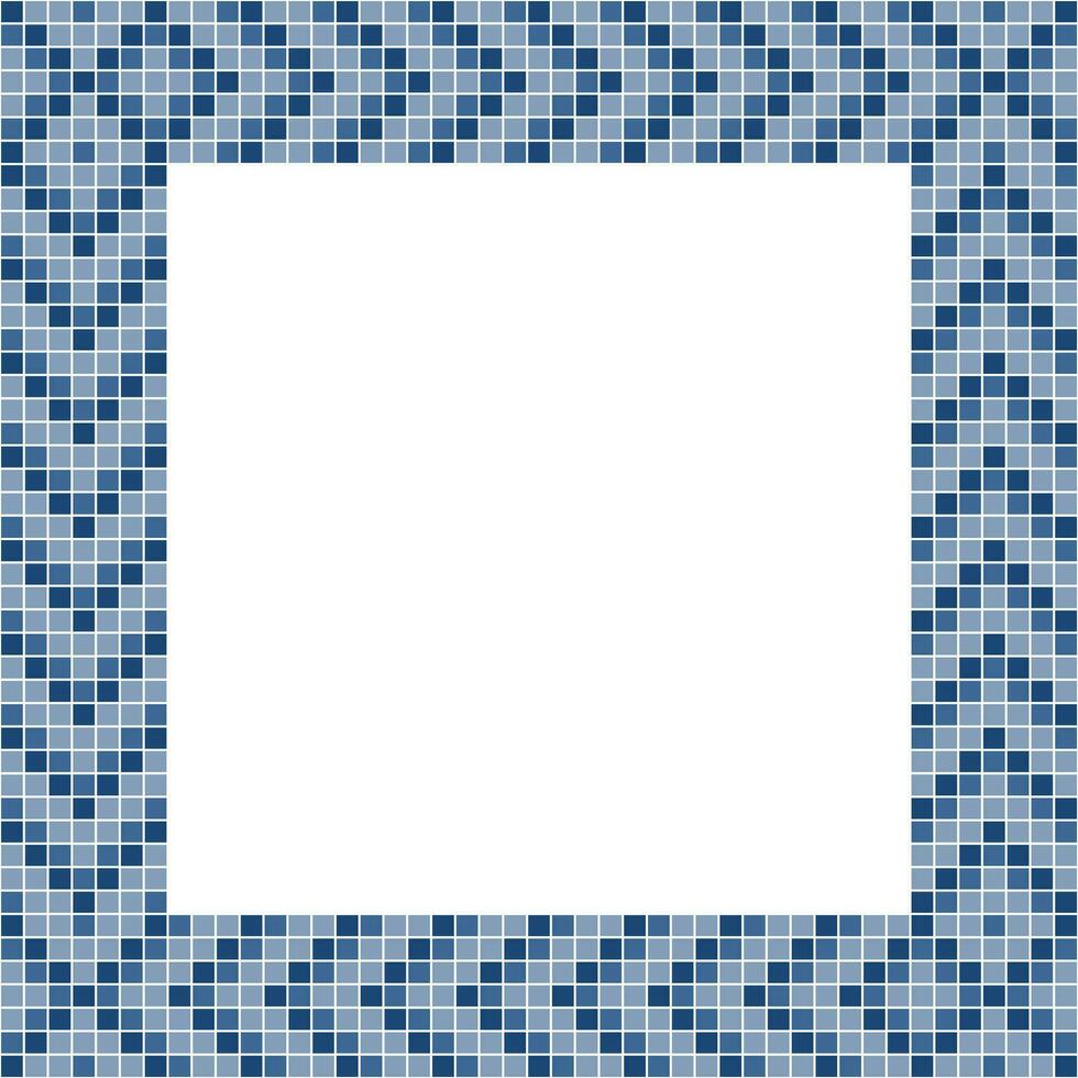 marine bleu tuile cadre, mosaïque tuile Cadre ou arrière-plan, tuile arrière-plan, sans couture modèle, mosaïque sans couture modèle, mosaïque carrelage texture ou Contexte. salle de bains mur carrelage, nager bassin carrelage. vecteur