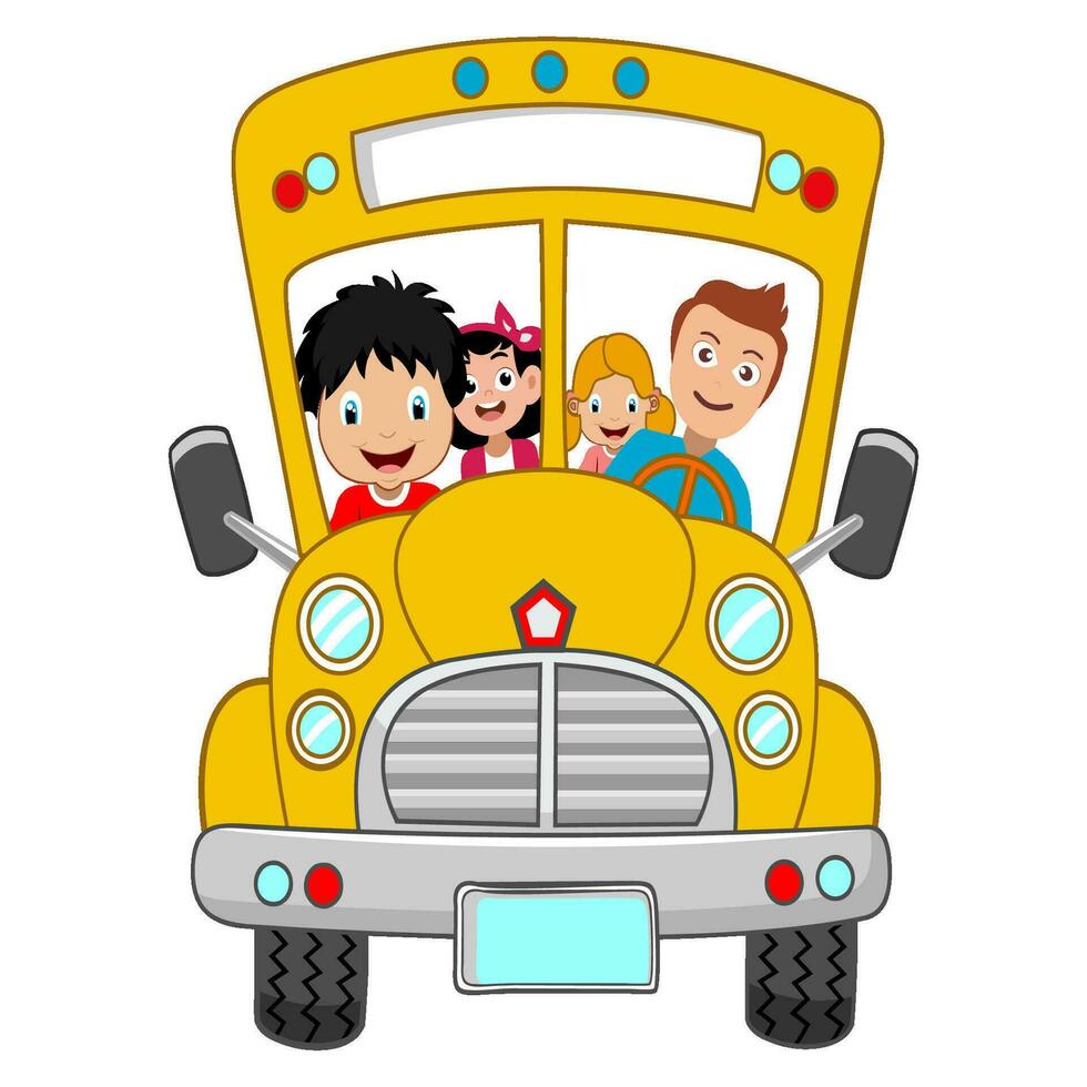 enfants école bus, enfant école autobus 28195639 Art vectoriel chez Vecteezy