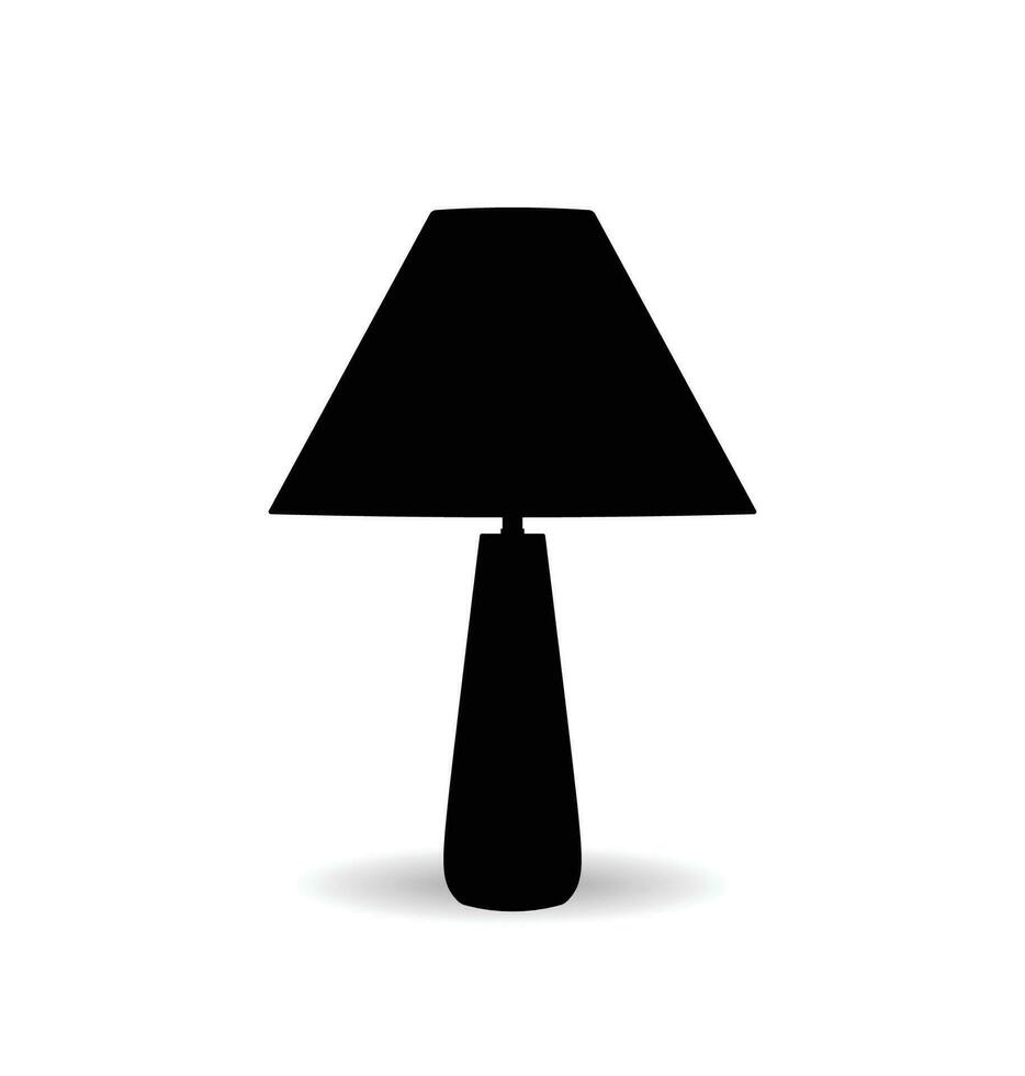 table lampe silhouette, travail, étude et chambre décor lumière lampe vecteur