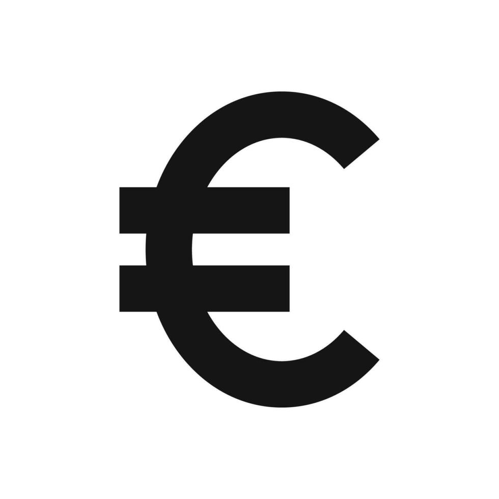 vecteur européen syndicat euro EUR devise signe silhouette de face vue isolé sur blanc Contexte