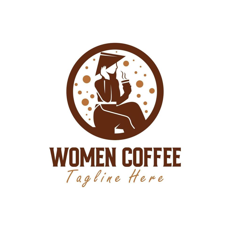 café femme vecteur illustration logo