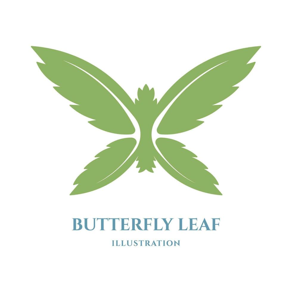 Facile minimaliste vert papillon feuille plante icône illustration vecteur