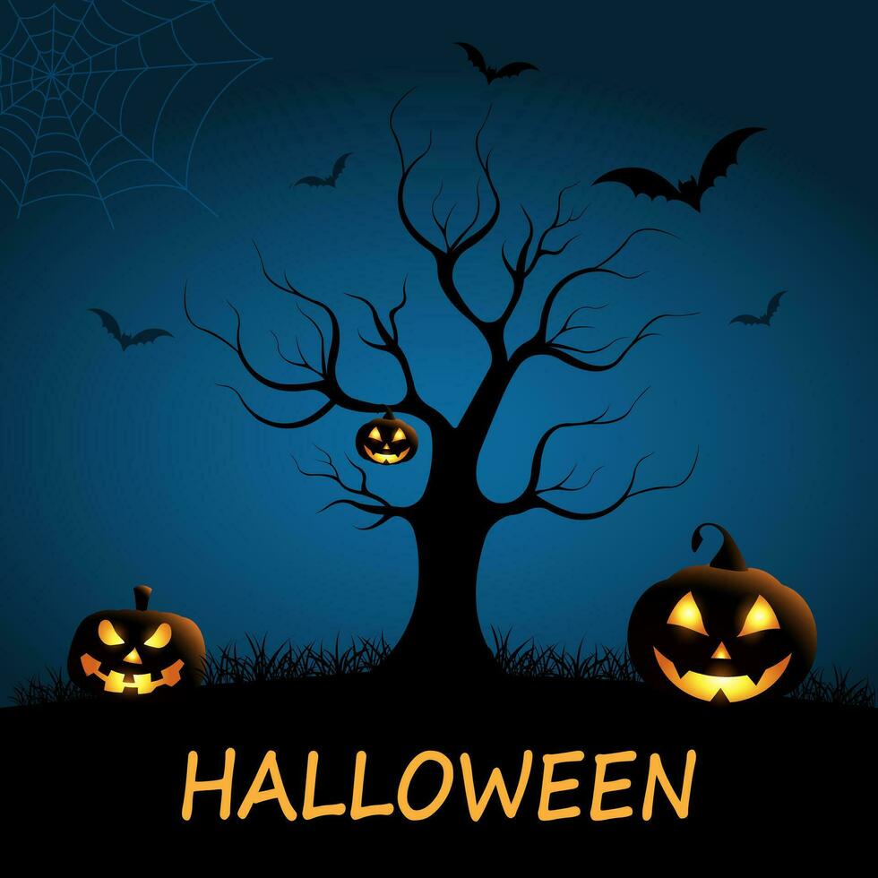 Halloween affiche. effrayant fête invitation modèle avec effrayant citrouille Halloween vecteur Contexte