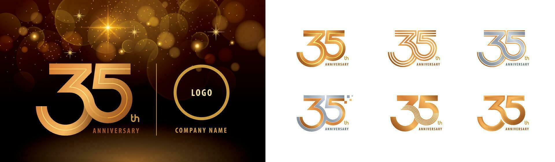 ensemble de 35ème anniversaire logotype conception, 30 cinq ans célébrer anniversaire logo vecteur