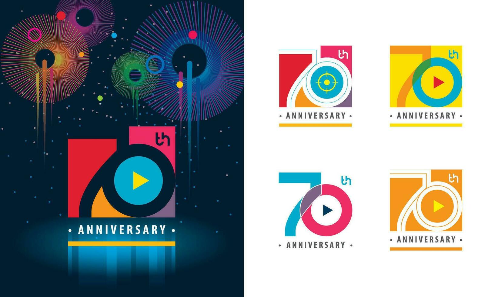 ensemble de 70e anniversaire logotype conception, soixante-dix ans célébrer anniversaire vecteur