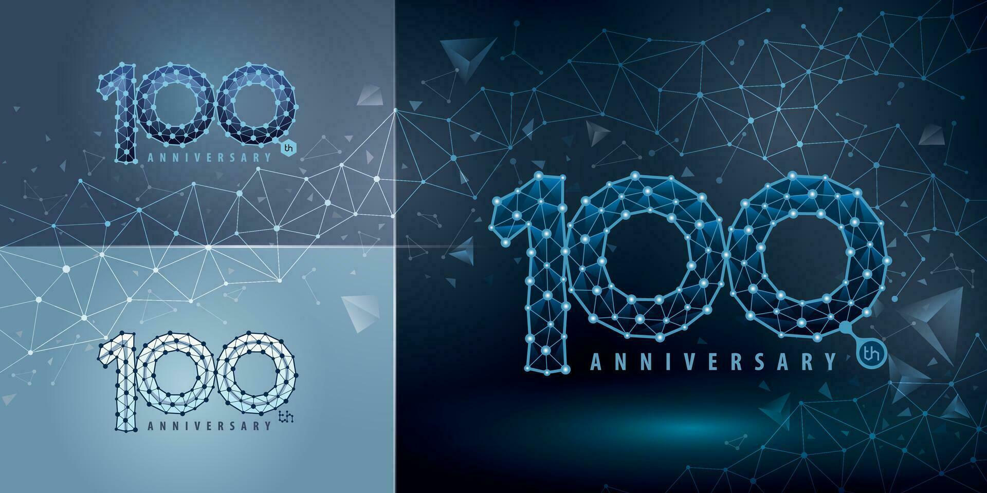 ensemble de 100e anniversaire logotype conception, cent ans célébrer anniversaire logo vecteur