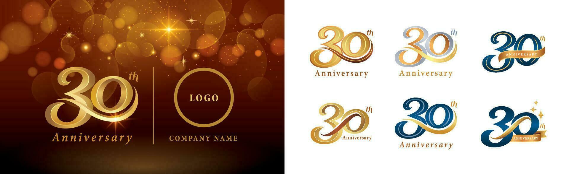 ensemble de 30 anniversaire logotype conception, 30 ans célébrer anniversaire logo vecteur