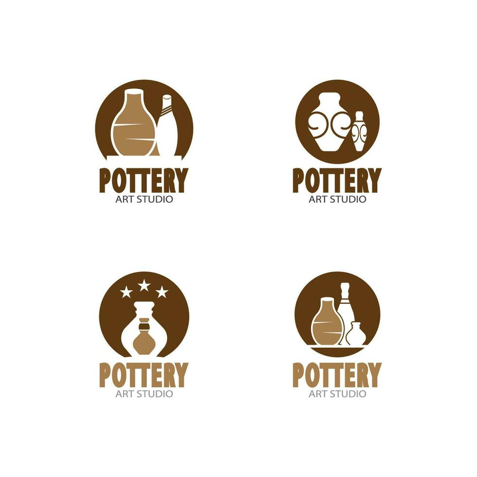 poterie art studio logo vecteur modèle illustration