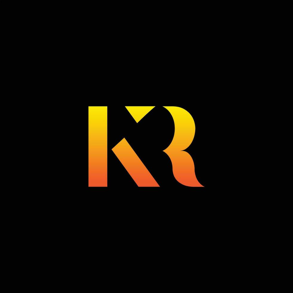 conceptions de lettres kr pour le logo et les icônes vecteur