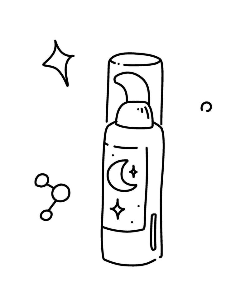 nuit crème pour peau se soucier. hydratant et régénérer pour Jeune peau. soir cosmétique routine. vecteur