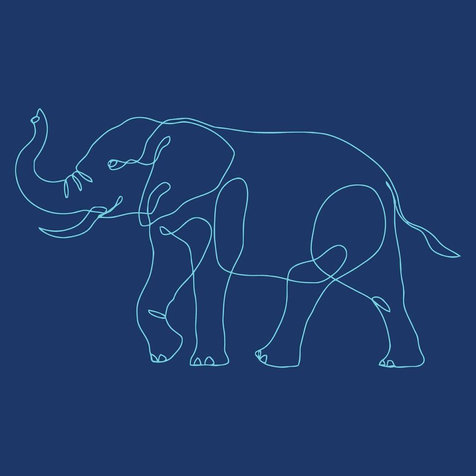 éléphant contour conception avec ligne art vecteur