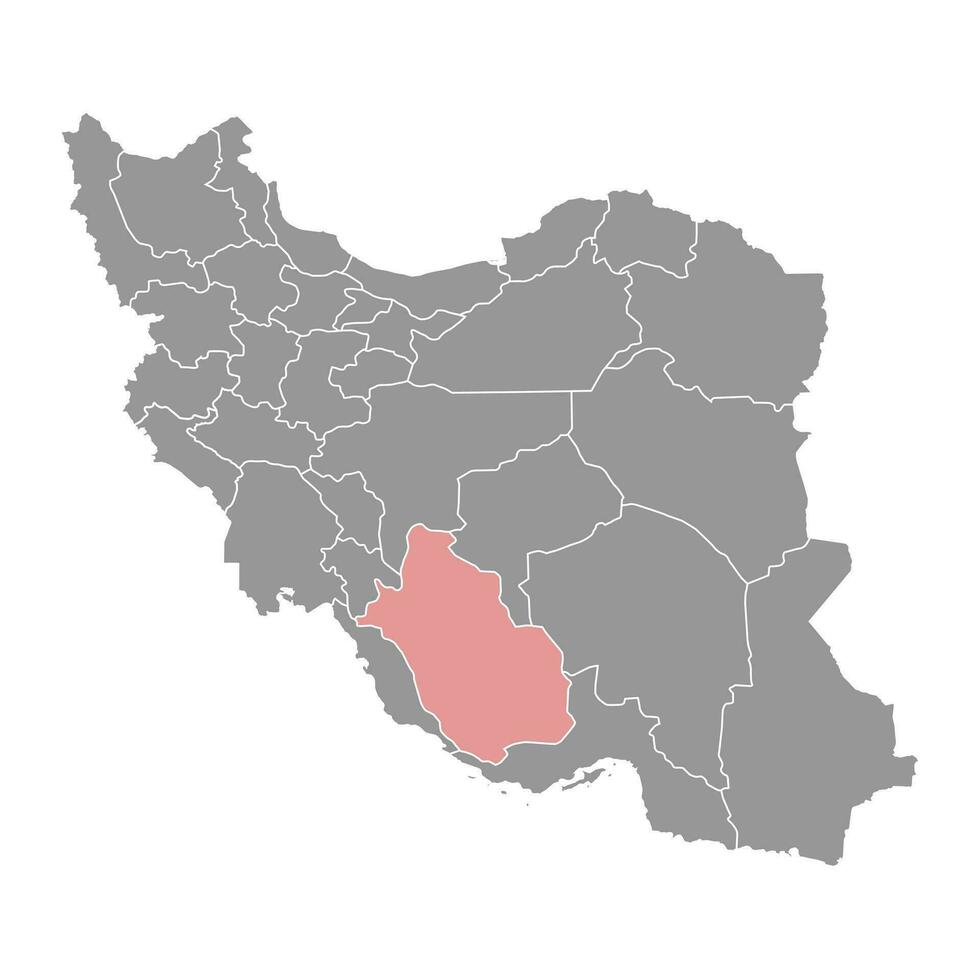 loin Province carte, administratif division de l'Iran. vecteur illustration.