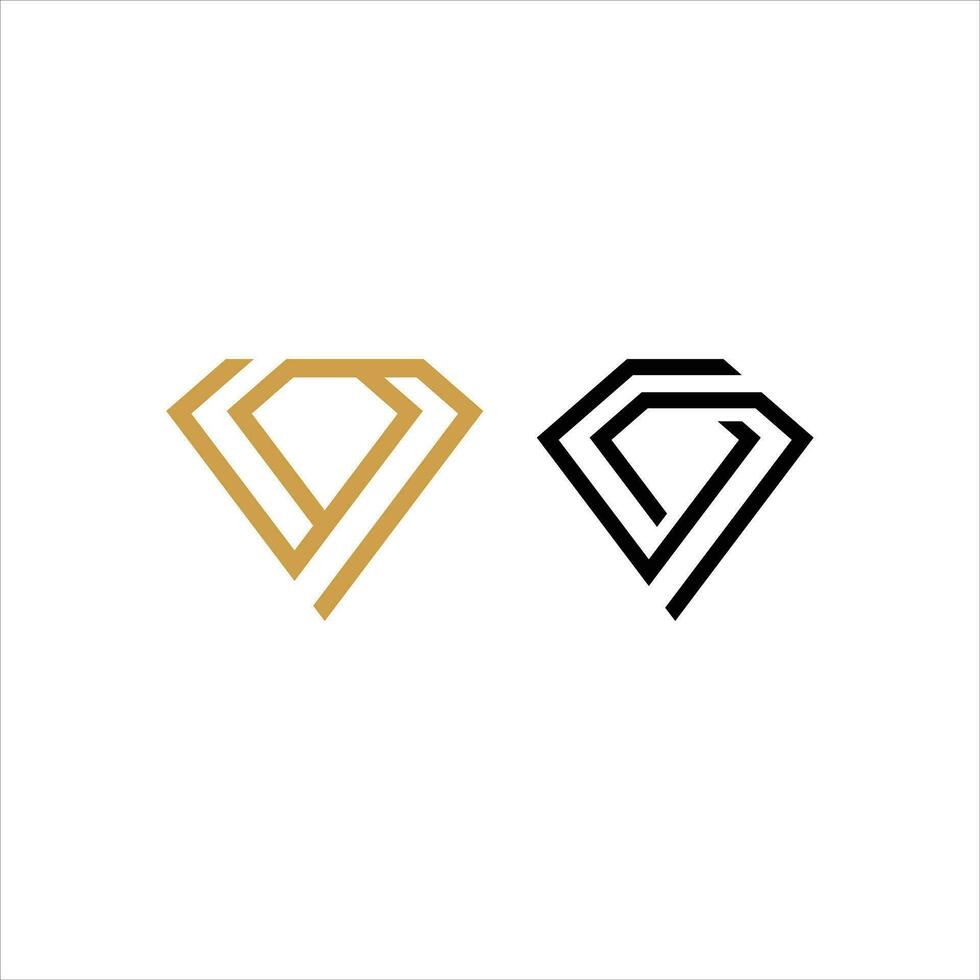 modèle de conception de logo de concept de diamant créatif vecteur