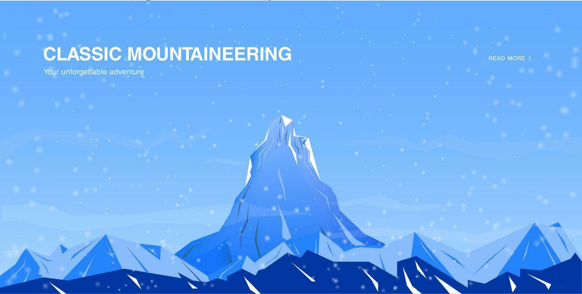 horizontal Contexte avec montagnes. alpinisme coloré illustration, concept avec endroit pour texte. bannière dans dessin animé, plat style. vecteur