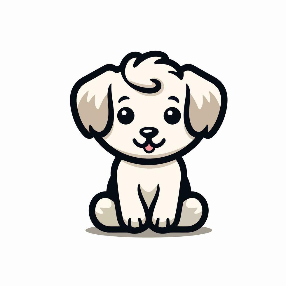 mignonne chiot chien dessin animé mascotte personnage vecteur illustration