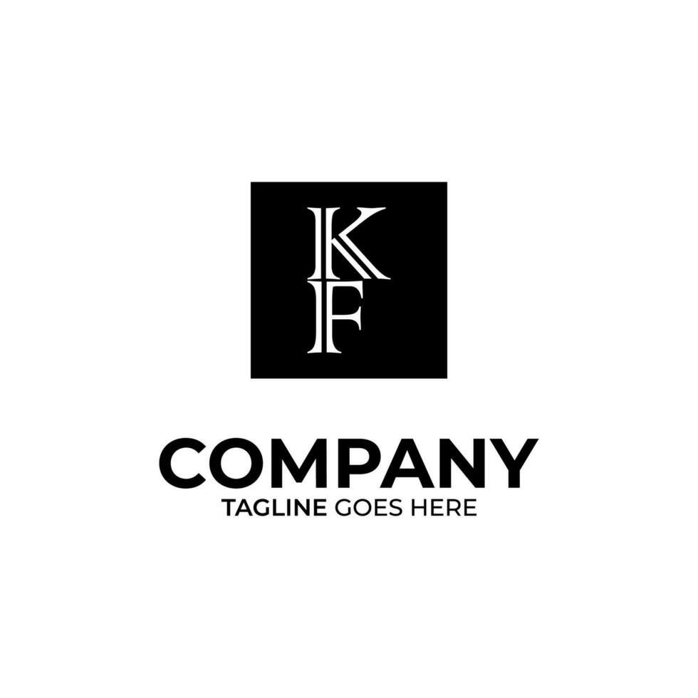 initiale k et F caractères logo conception vecteur