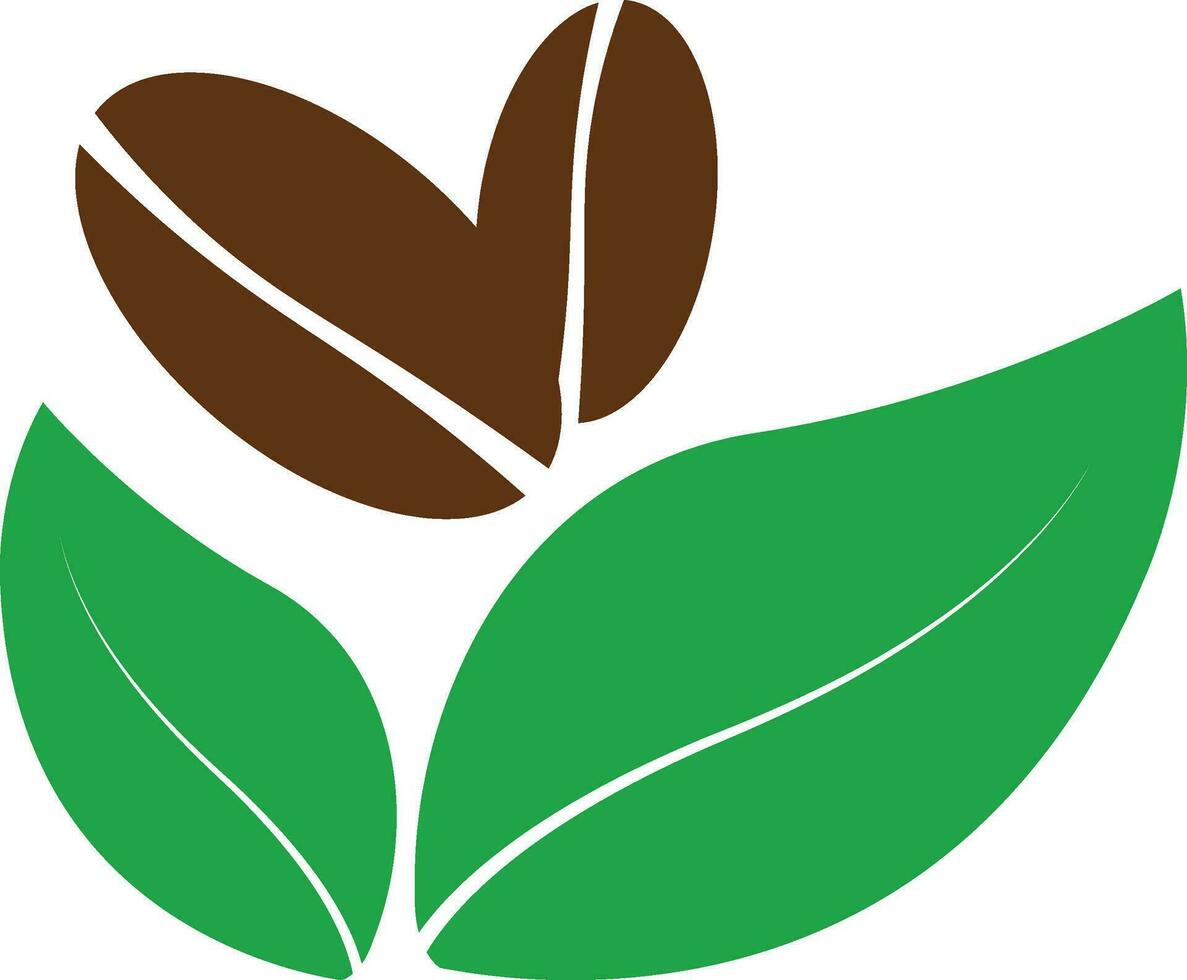 café des haricots avec vert feuille, international café journées vecteur