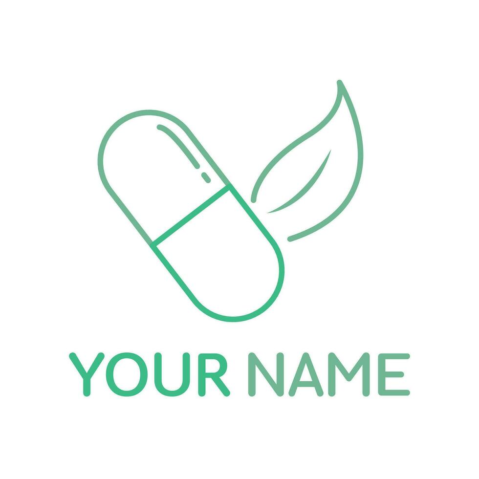médical et capsule logo pour guérison, pharmacie, hôpital, clinique, drogue boutique vecteur