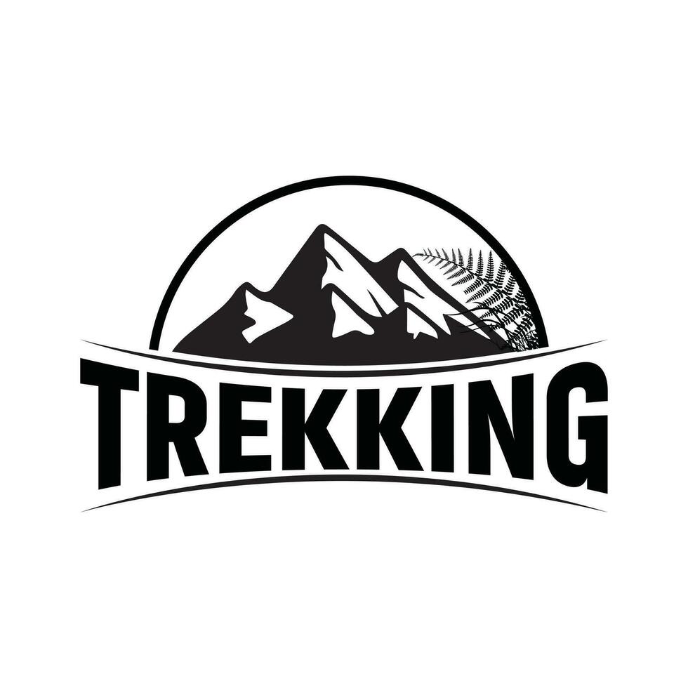 Montagne vecteur logo conception modèle. trekking et aventure logo.