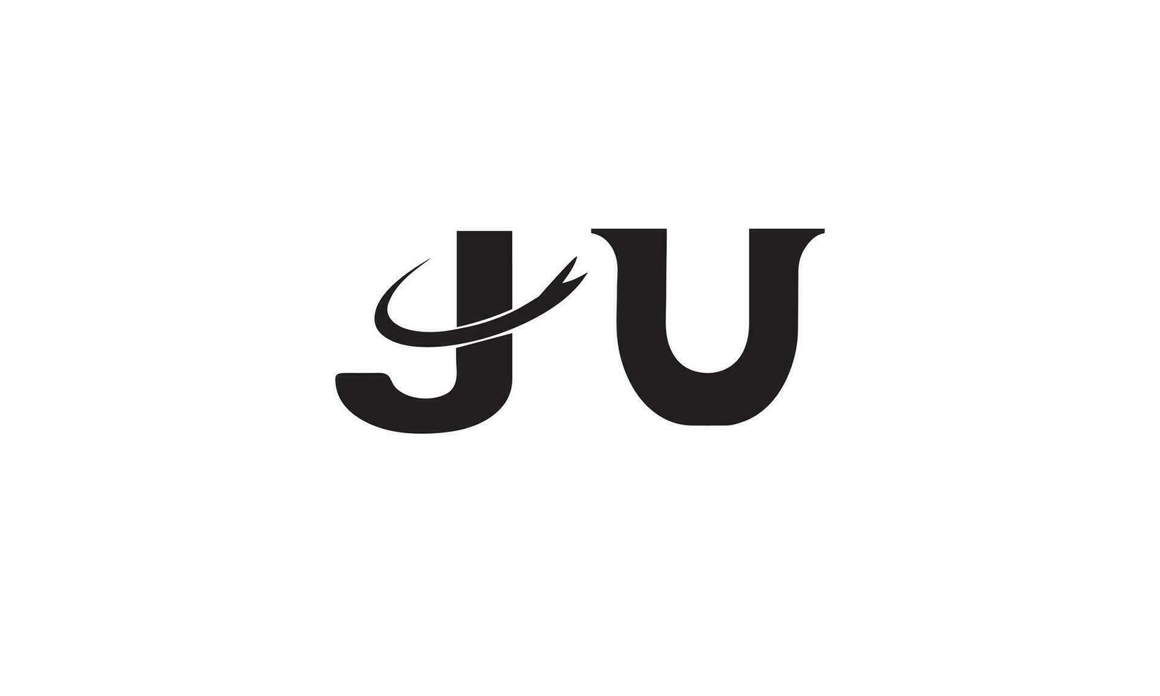 initiale uj ou ju alphabets des lettres logo monogramme vecteur