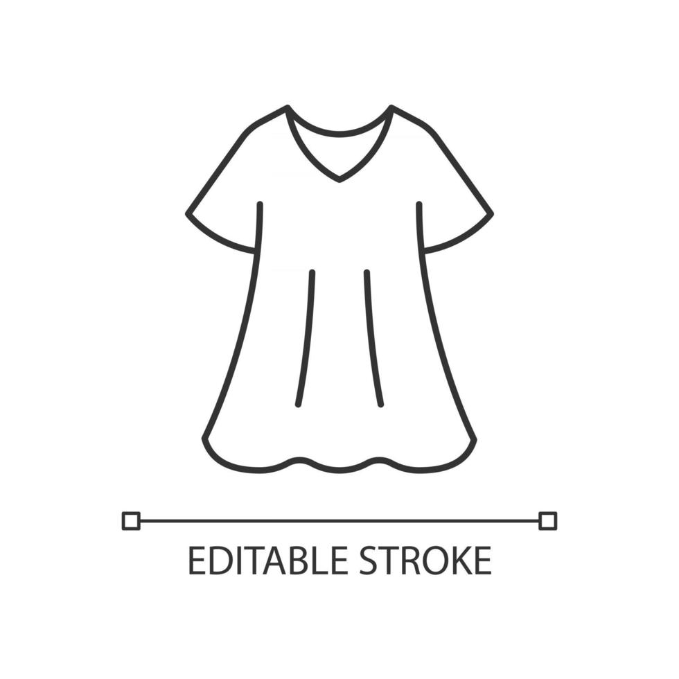 icône linéaire de robe sportive. vêtements de détente élégants pour femmes. robe tendance oversize. illustration personnalisable de fine ligne. symbole de contour. dessin de contour isolé de vecteur. trait modifiable vecteur