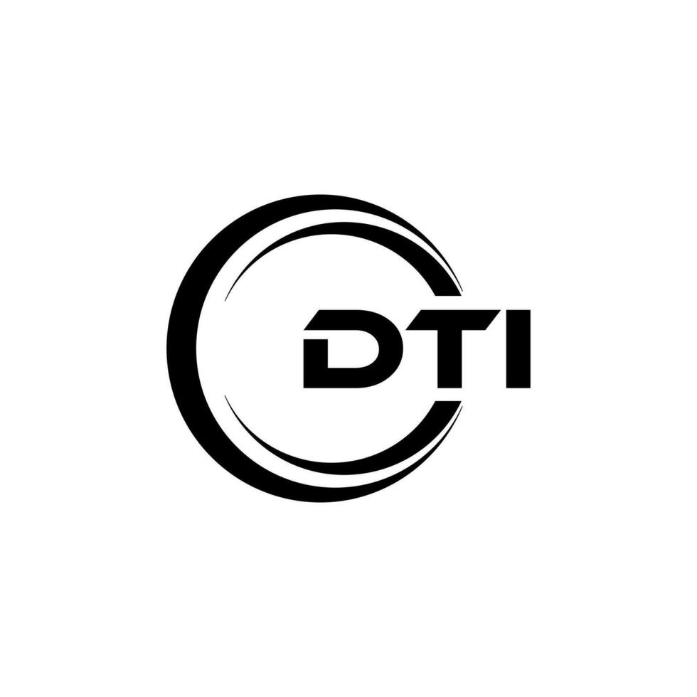 dti logo conception, inspiration pour une unique identité. moderne élégance et Créatif conception. filigrane votre Succès avec le frappant cette logo. vecteur