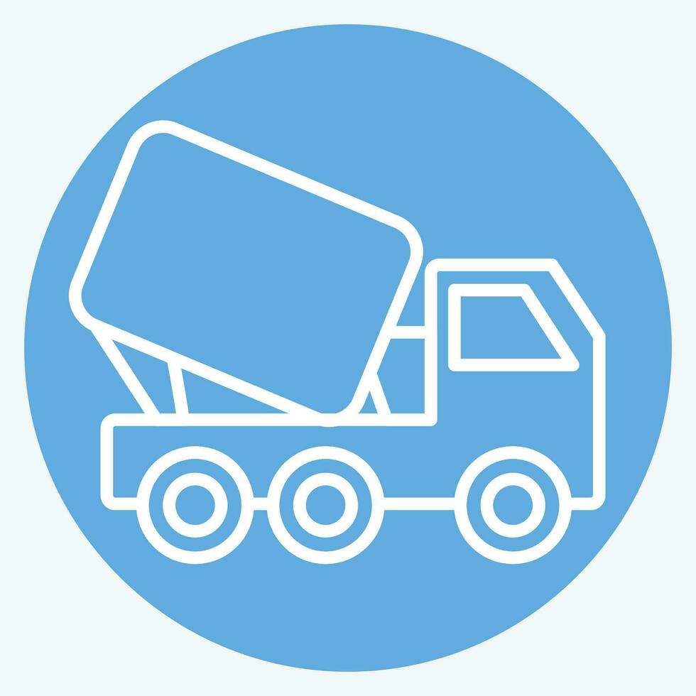 icône un camion mixer. en relation à bâtiment Matériel symbole. bleu yeux style. Facile conception modifiable. Facile illustration vecteur