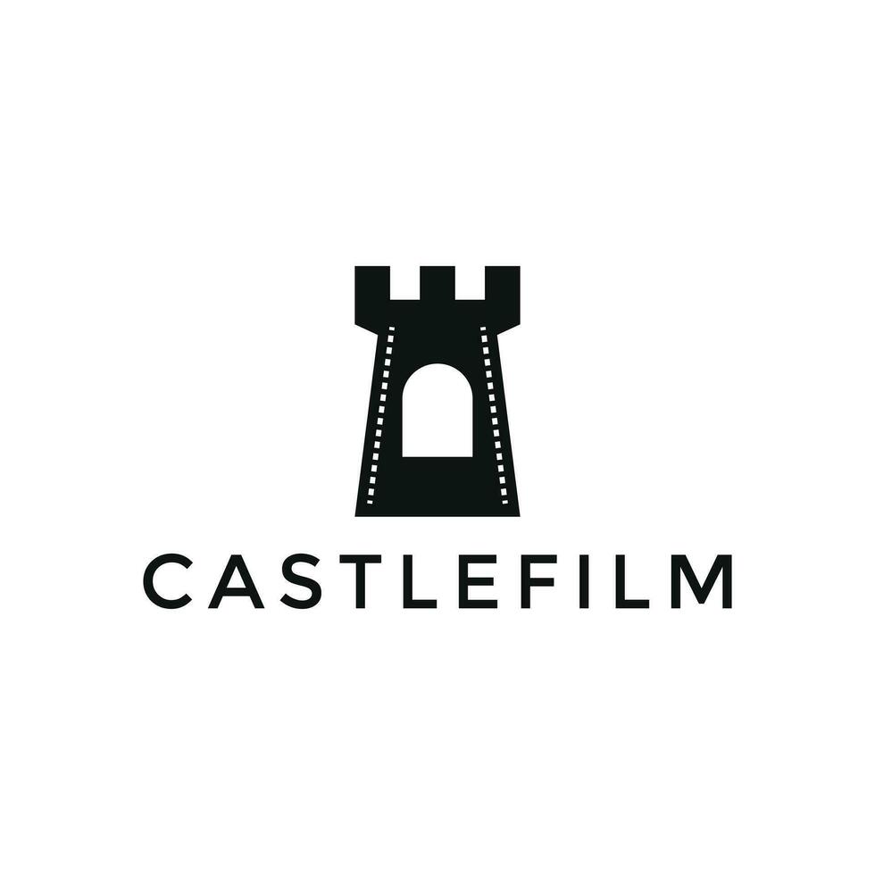film Château film bande logo conception vecteur