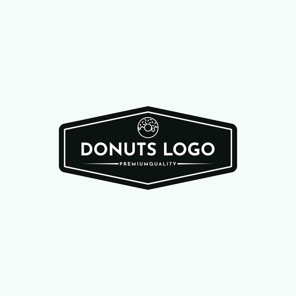 Donut logo conception emblème badge timbre autocollant Créatif idée vecteur