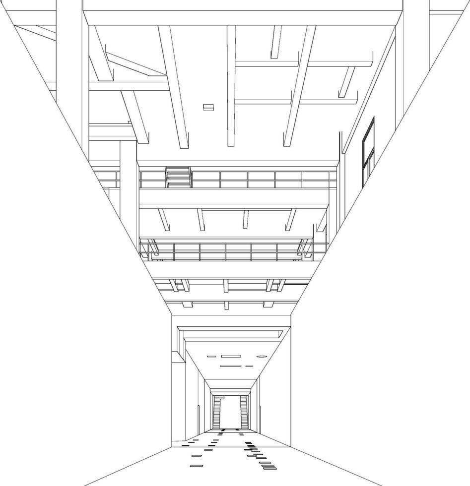 3d illustration de industriel bâtiment vecteur