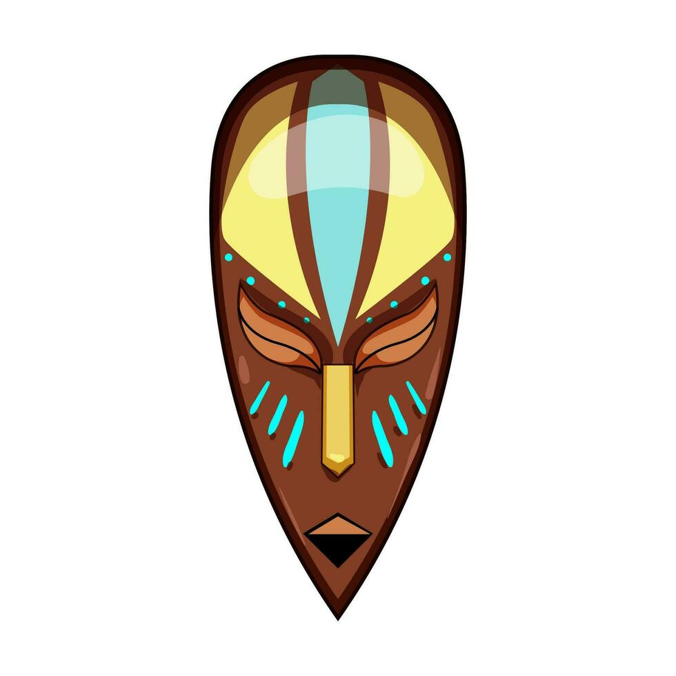 ethnique tribal masque dessin animé vecteur illustration