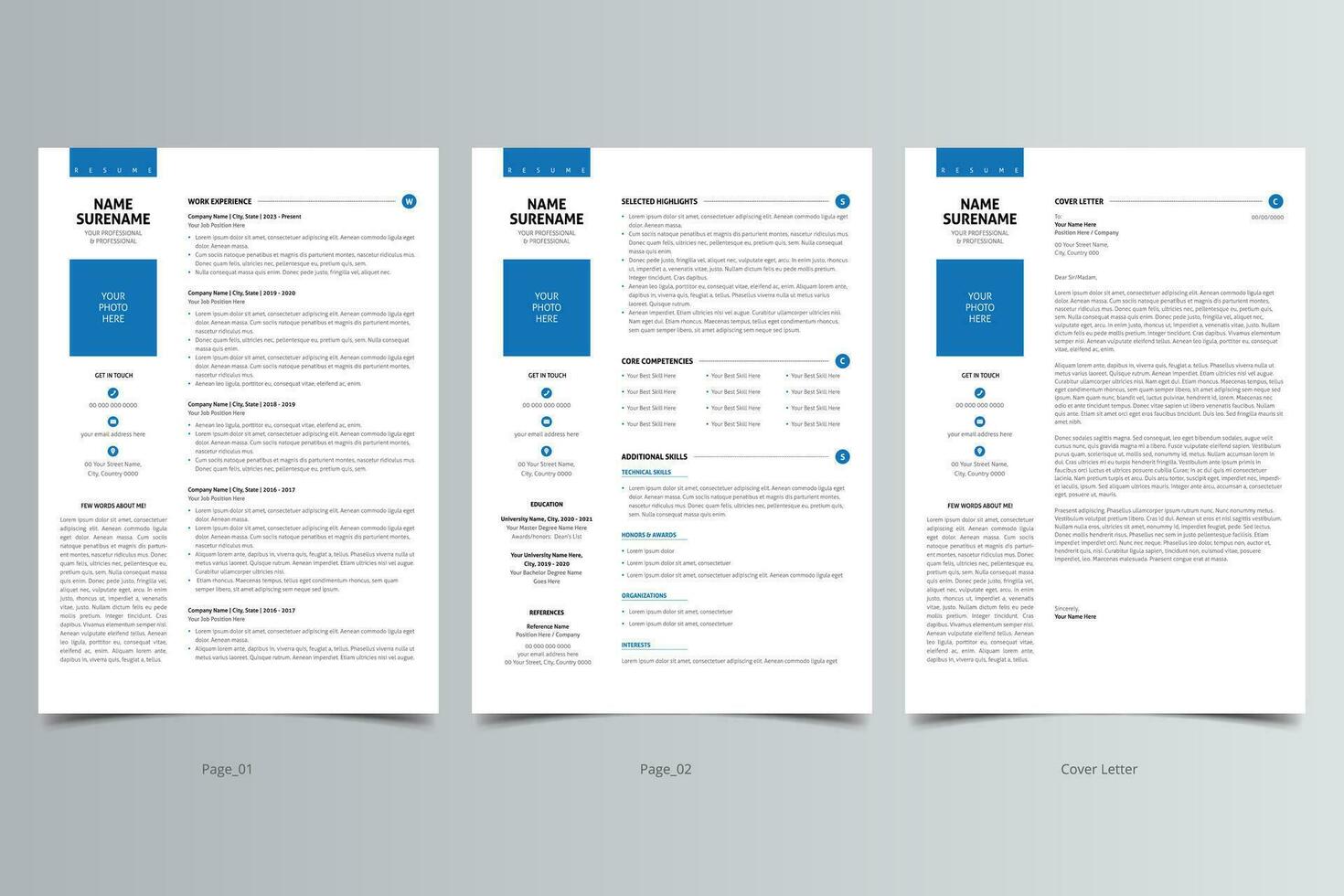 modèle de CV, modèle de CV professionnel moderne, modèle de CV vecteur