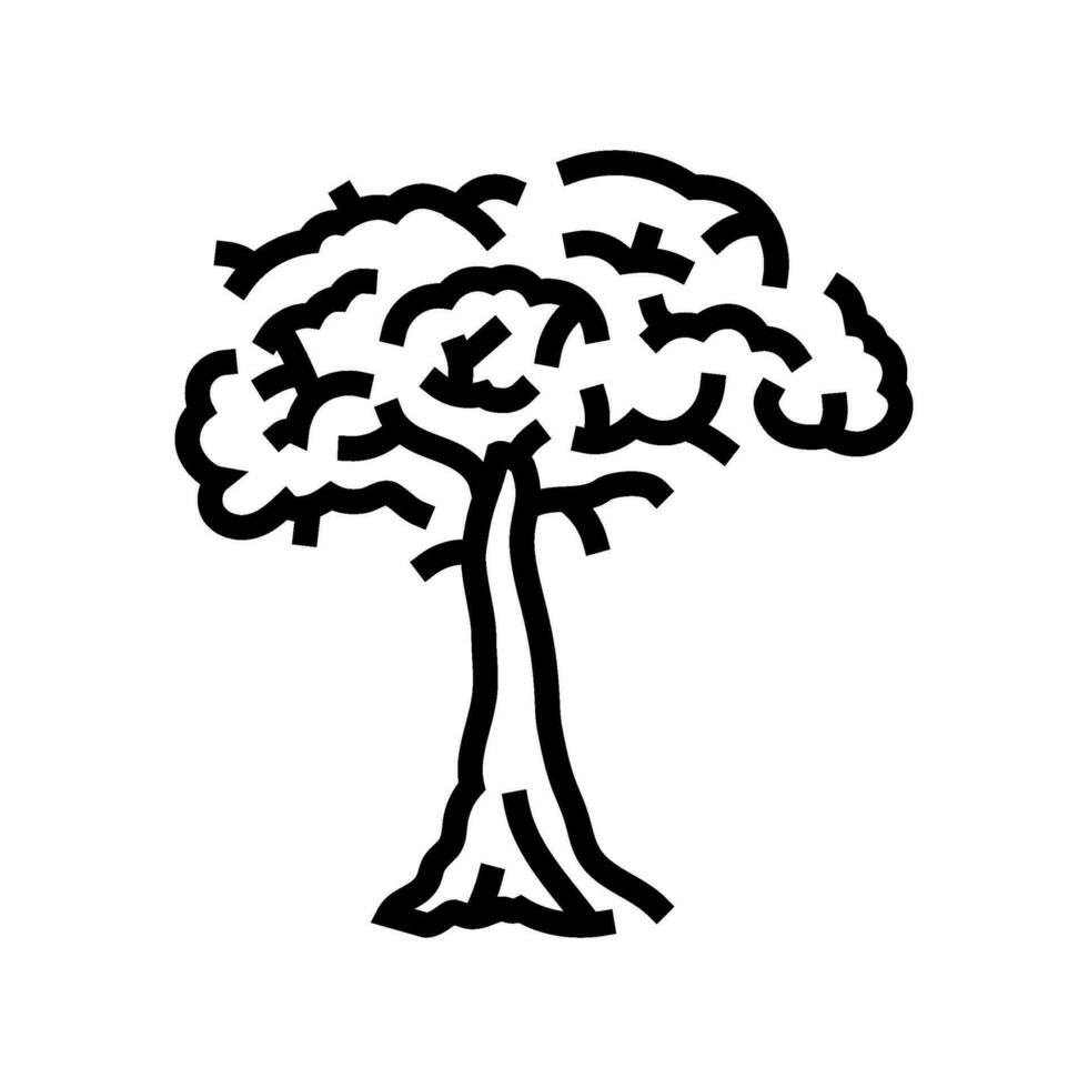 kapok arbre jungle amazone ligne icône vecteur illustration