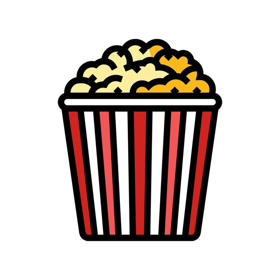 seau pop corn nourriture casse-croûte Couleur icône vecteur illustration