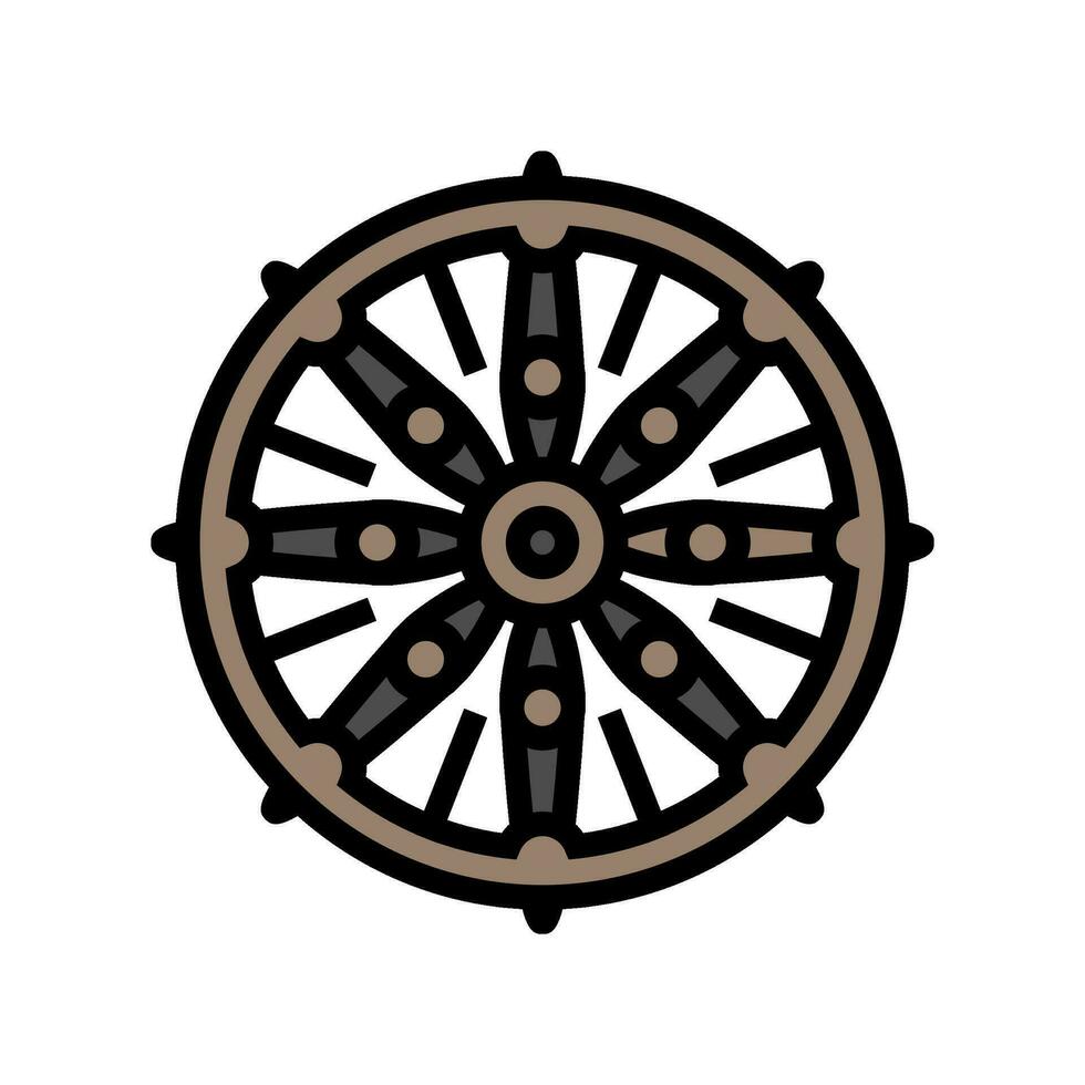dharma roue dharmachakra Couleur icône vecteur illustration