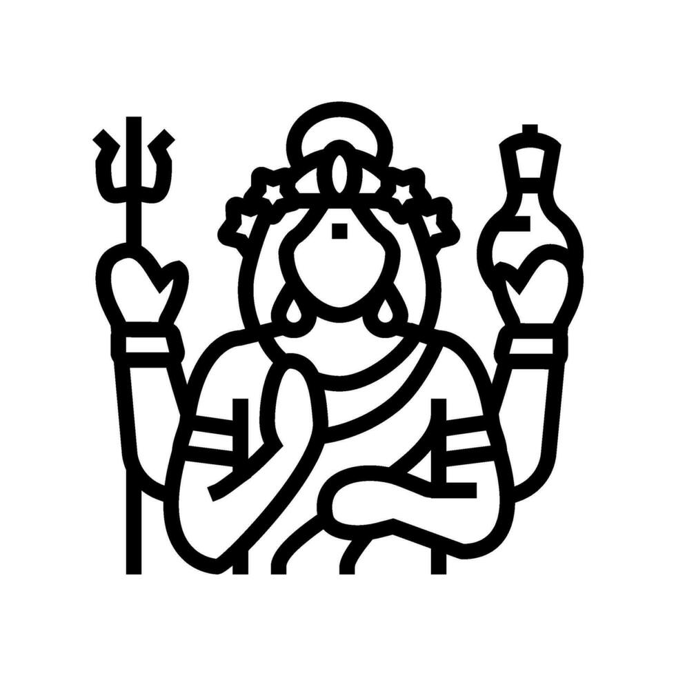 Mohini Dieu Indien ligne icône vecteur illustration