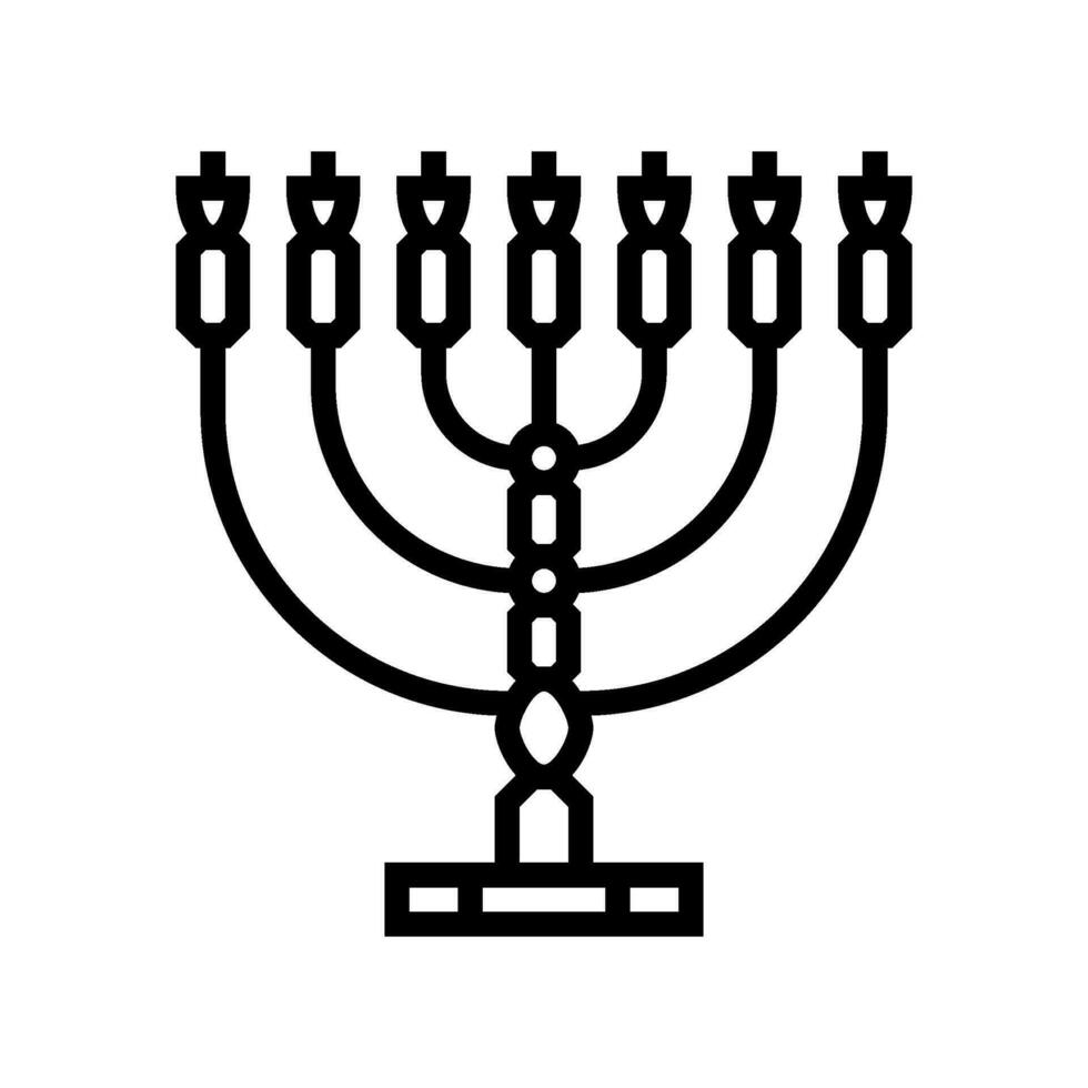 menorah juif ligne icône vecteur illustration