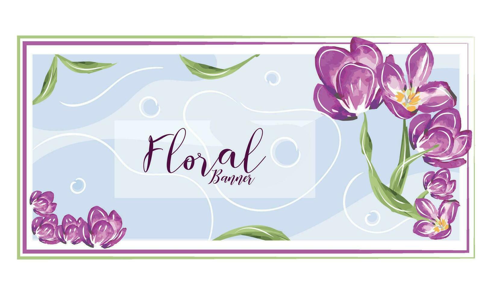 isolé aquarellé floral bannière avec texte vecteur illustration