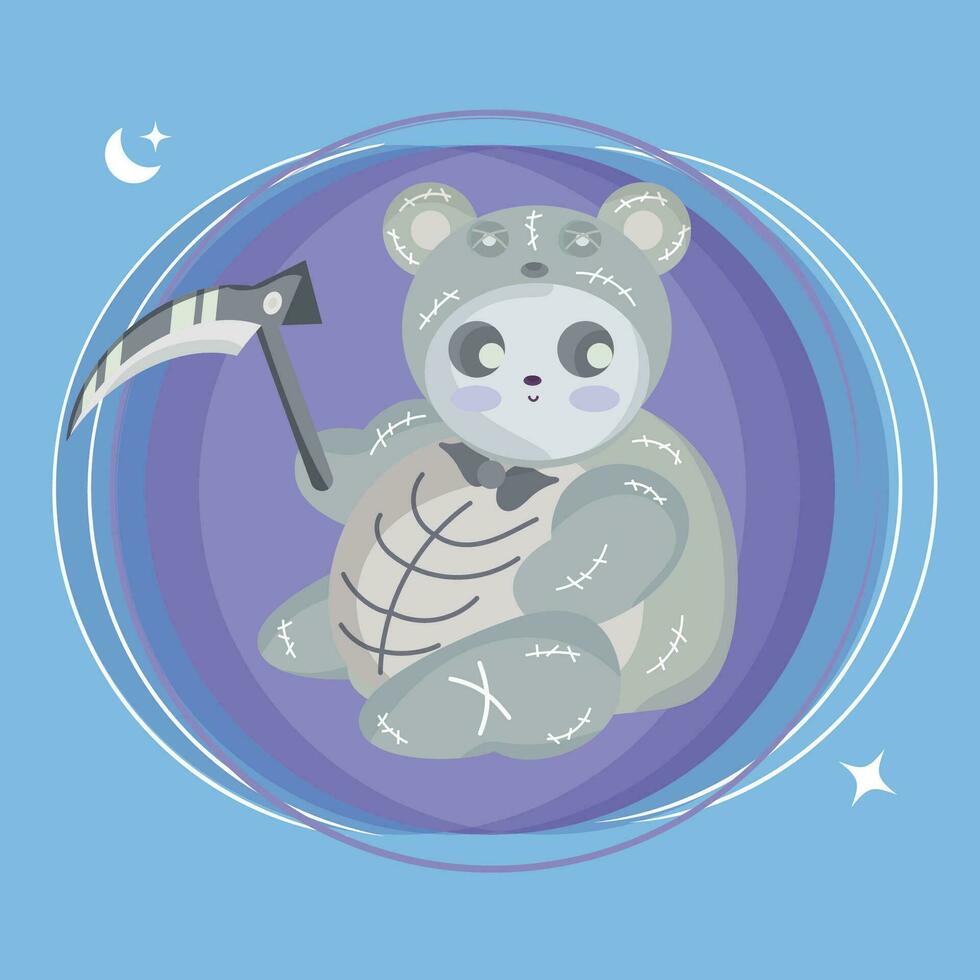 isolé mignonne ours sur Mort-vivant animal costume vecteur illustration