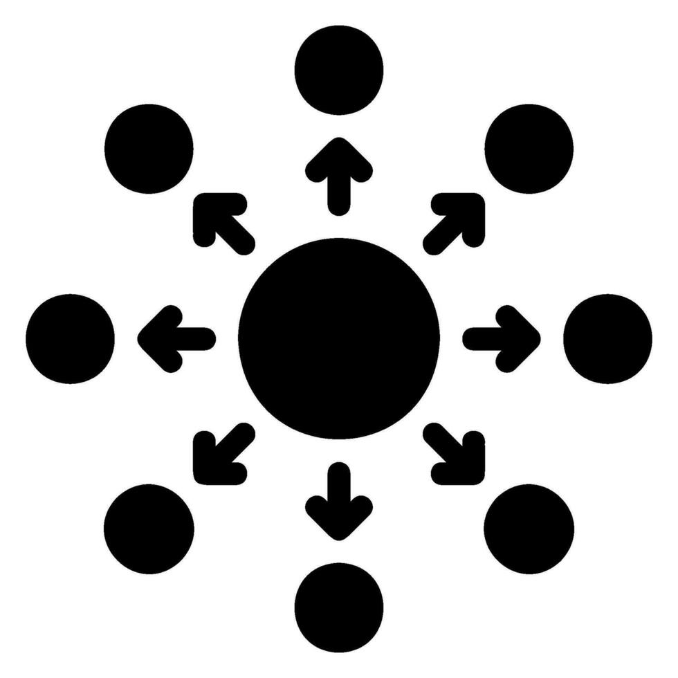 la diffusion glyphe icône vecteur