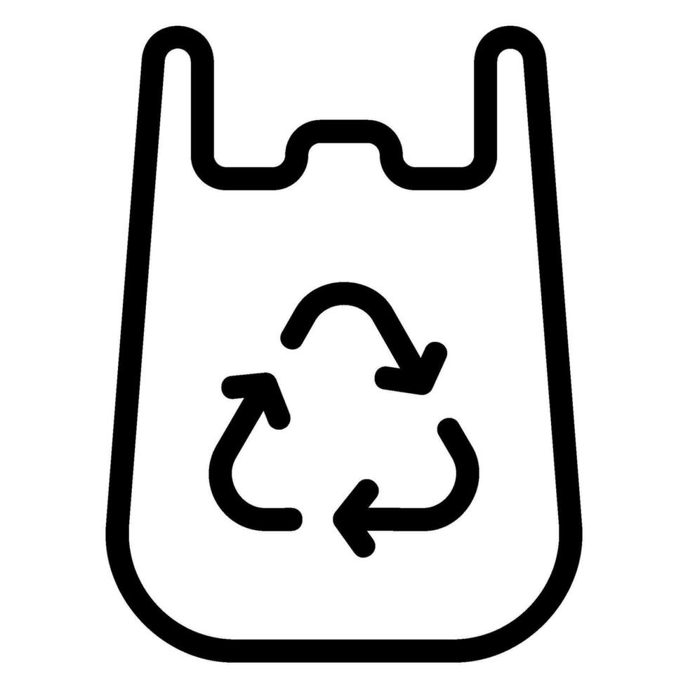 icône de ligne de sac en plastique vecteur