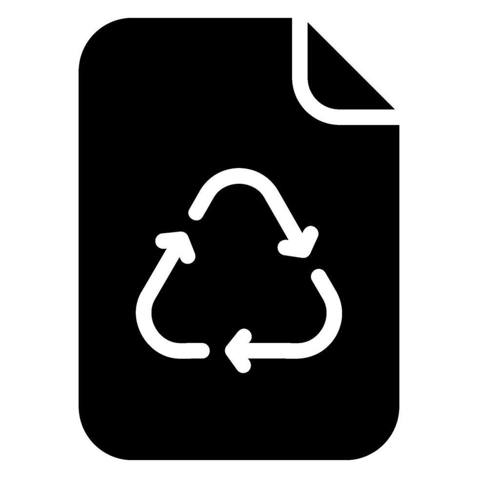 recyclé papier glyphe icône vecteur