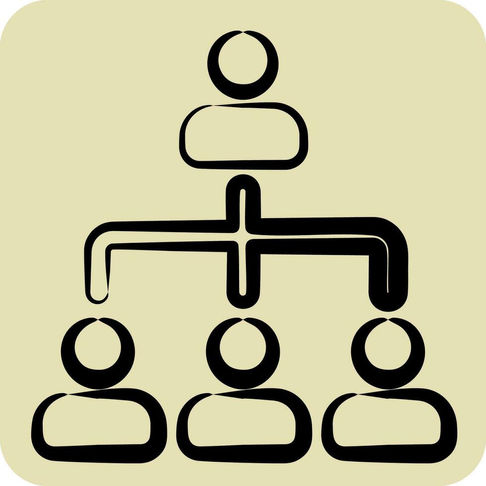 icône organisation. en relation à affaires une analyse symbole. main tiré style Facile conception modifiable. Facile illustration vecteur