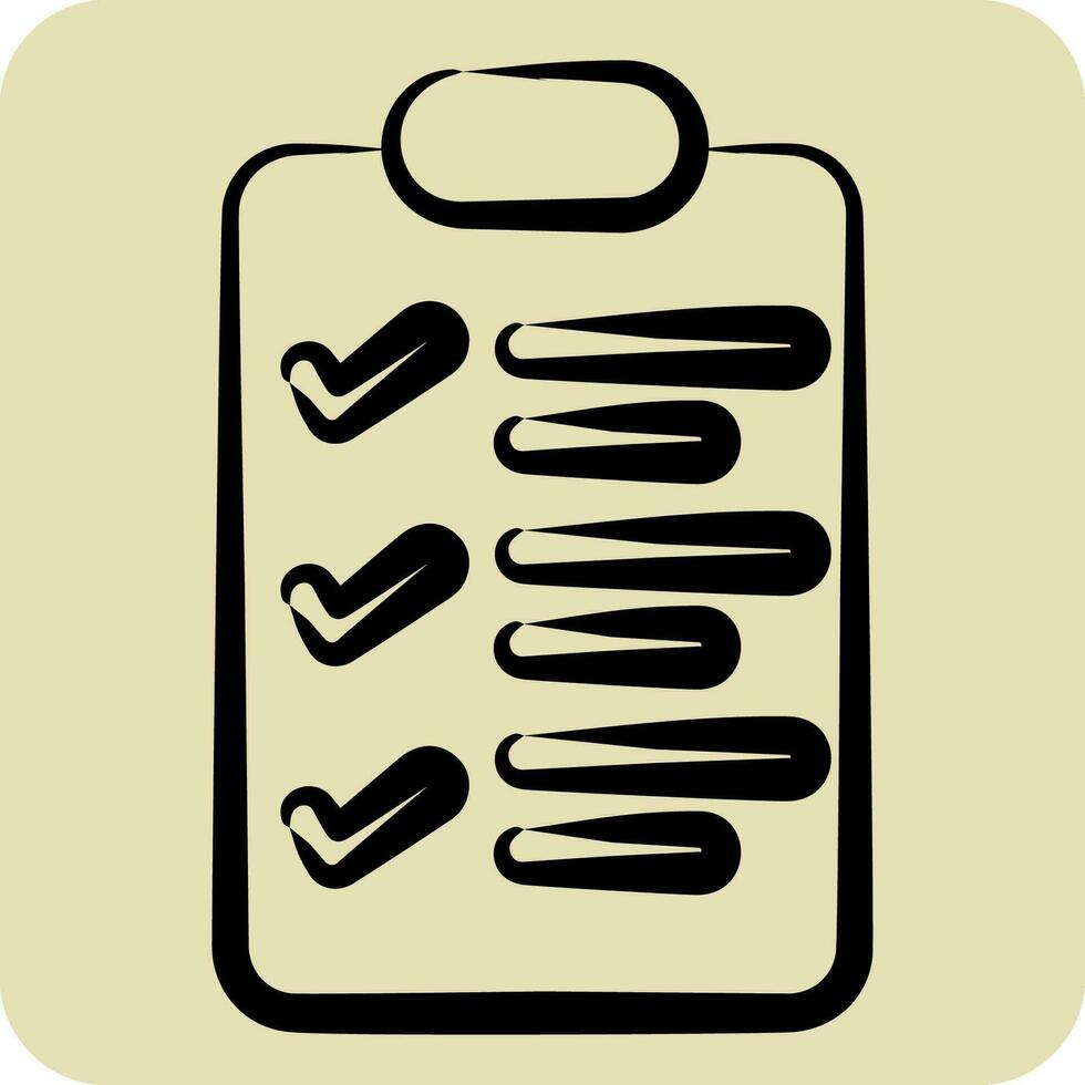 icône liste de contrôle. en relation à affaires une analyse symbole. main tiré style Facile conception modifiable. Facile illustration vecteur