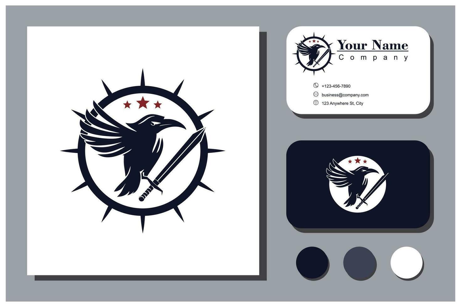 oiseau et épée logo concept vecteur